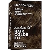 Madison Reed Radiant Hair Color Kit - 6.5NNA Medium Neutral Brown (Sondrio), 100% Gray Hair Coverage Permanent Hair Dye for Resistant Grays | PPD-Free & Ammonia-Free, 1 Pack