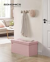 SONGMICS Mazie Collection Storage Ottoman Bench 76 cm Jelly Pink LSF047R51 view 2