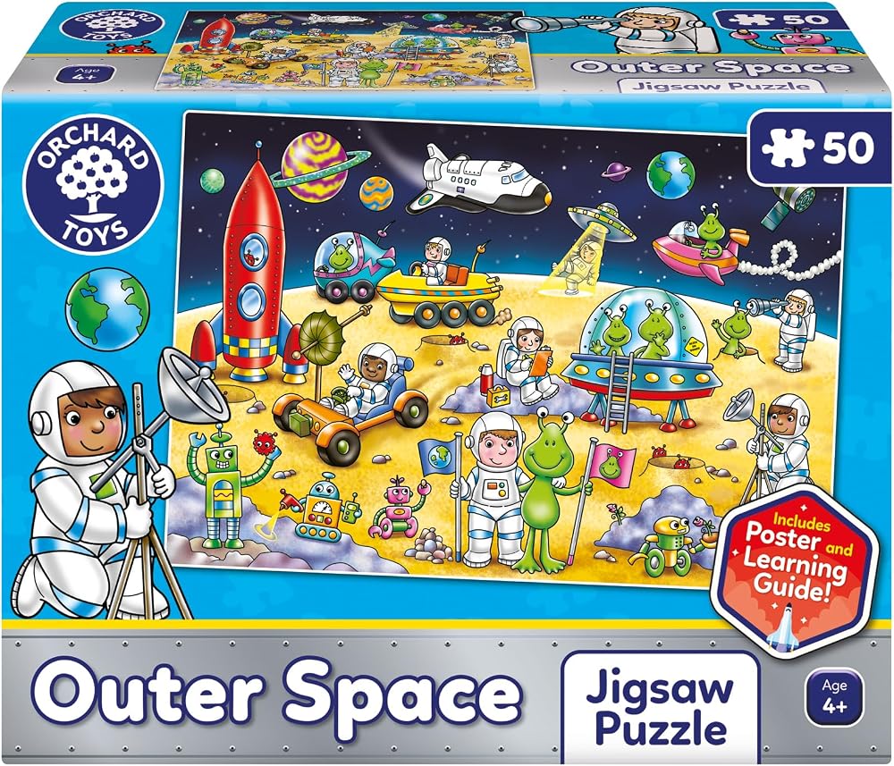 Orchard Toys Outer Space Jigsaw Puzzle 50 Pieces for Ages 4+ Space Poster