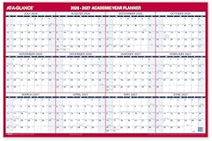 AT-A-GLANCE Dry Erase Calendar 2026-2027 Academic & Regular Year Wall Planner, 12-Month, 36" x 24", Double Sided, Horizontal 