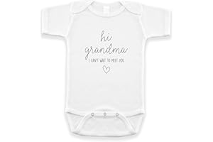 PINEAPPLE PANCAKE KIDS Hi Grandma I Can't Wait To Meet You Pregnancy Announcement Infant Bodysuit - Surprise Gift For Grandma