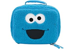 AI ACCESSORY INNOVATIONS Sesame Street Cookie Monster Plush Insulated Lunch Box for Kids, Girls & Boys Lunch Bag, Blue Edit