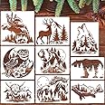 Animal Wood Burning Stencils for Painting 12¡± Deer Stencils Horse Stencil Bear Wolf Moose Drawing Templates for T-Shirt Fabri