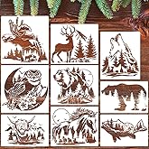 Animal Wood Burning Stencils for Painting 12¡± Deer Stencils Horse Stencil Bear Wolf Moose Drawing Templates for T-Shirt Fabri