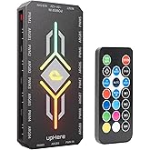 upHere PWM & 5V ARGB Fan Controller Hub - 9-Port Magnetic PC Fan Splitter for ARGB/PWM Computer Fans, SATA-Powered RGB Hub wi