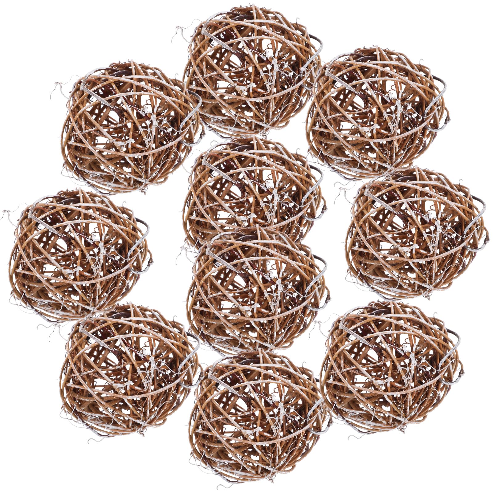 TOPBATHY 10pcs Takraw Decoration Balls Layout Supplies Home Decor Bathroom Accessories Home Accessories Decor Decorative Balls Centerpieces for Tables Autumn Rattan Ornament