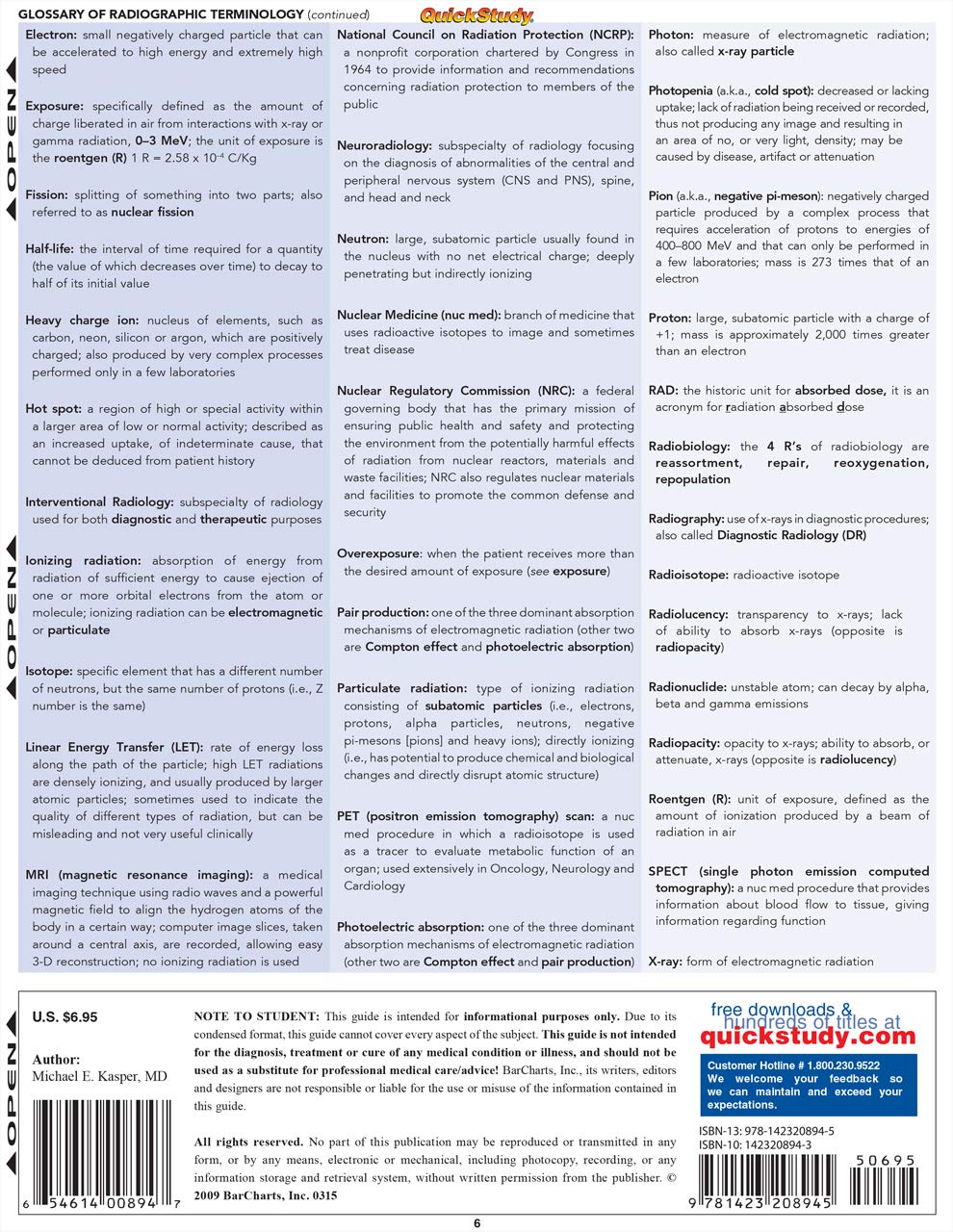 X-Ray Tech QuickStudy Laminated Reference Guide (QuickStudy Academic)