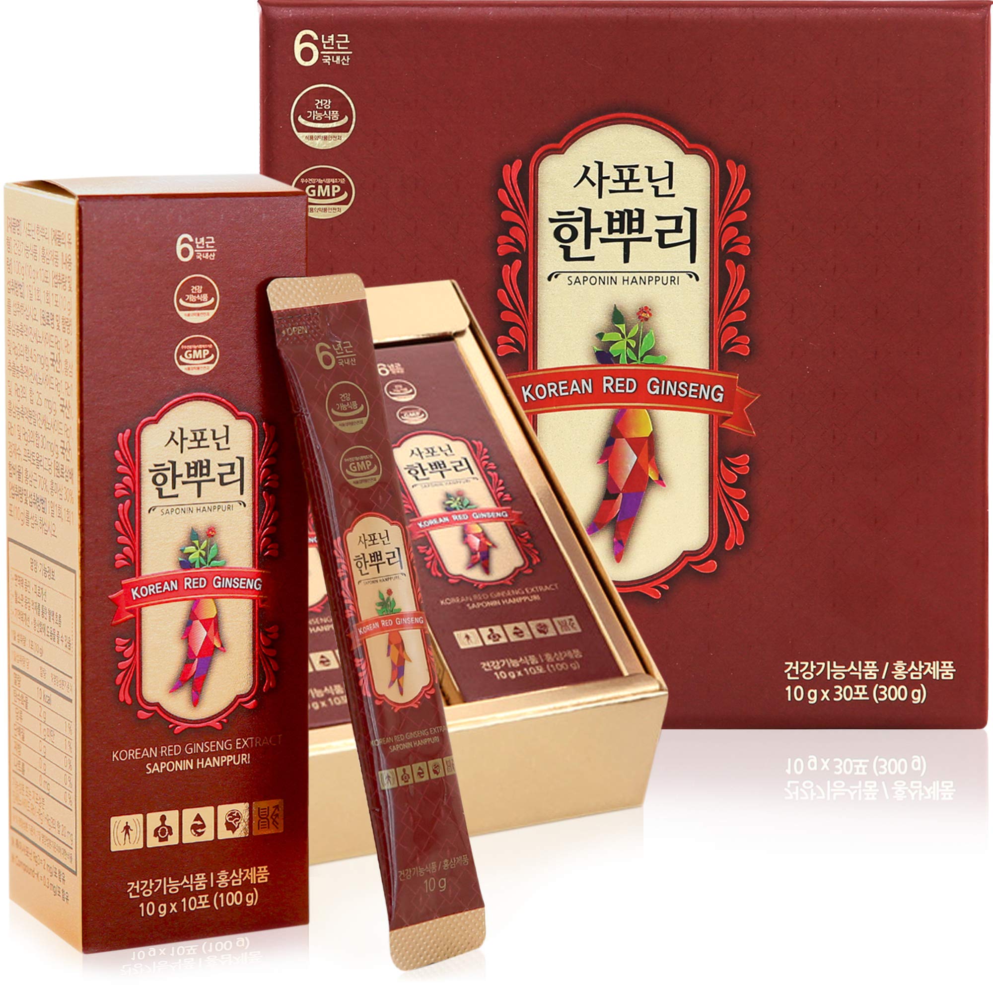Korean Panax Red Ginseng Extract-6 Year Roots Ginsenoside-20mg Made in Korea. Every Day for Immunity, Energy & Stamina Boost, Memory, Mood, Focus,…