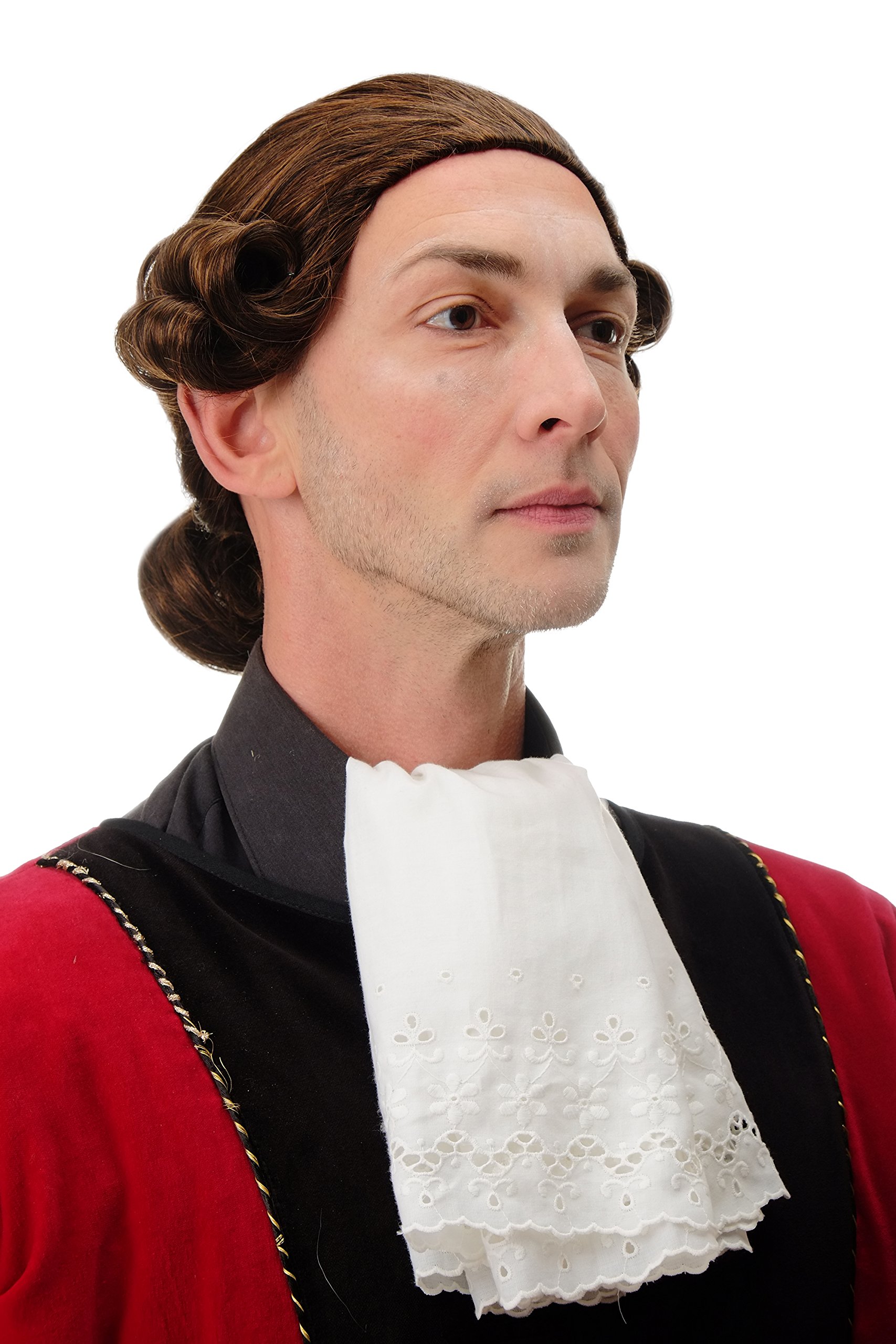 WIG ME UP - F2588-2T30 Men Man Quality Wig elaborately styled historic baroque lord noble duke king chestnut brown mix