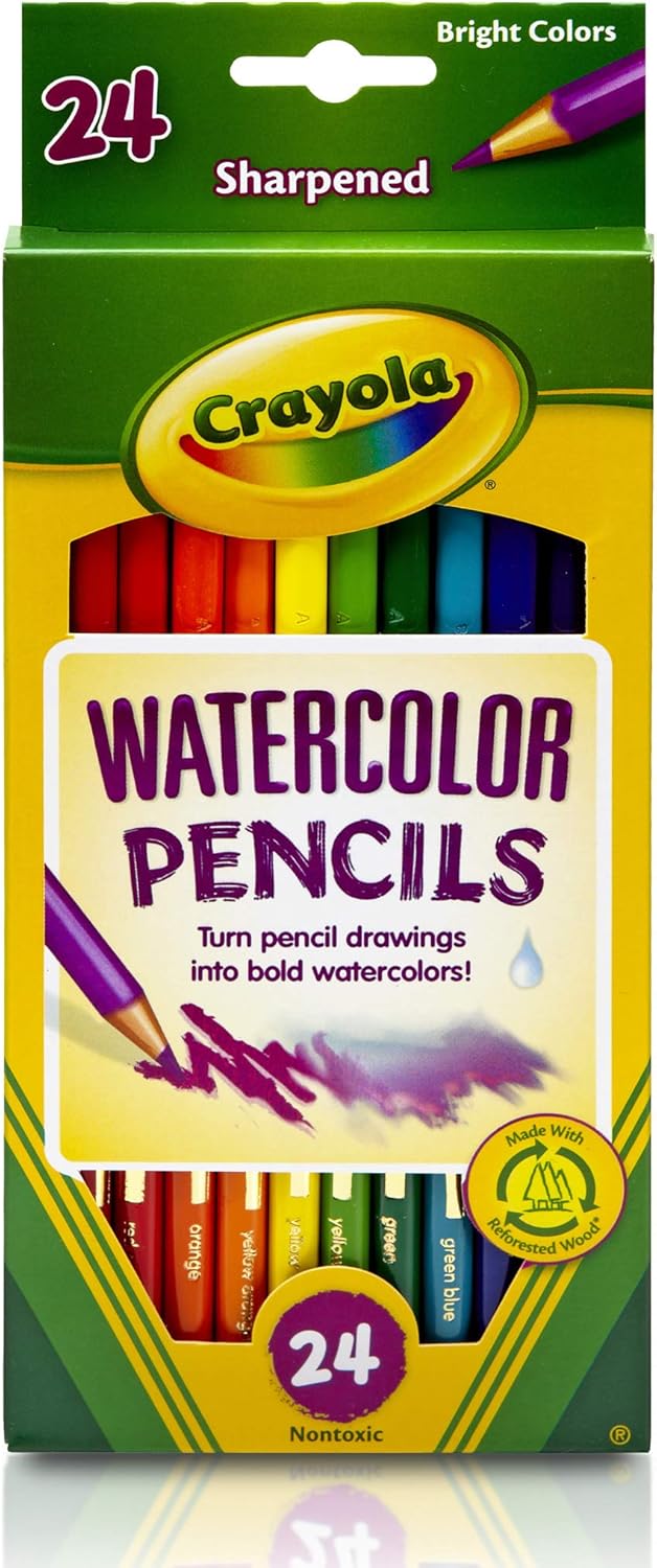 Crayola 24ct Watercolor Colored Pencils: Toys & Games