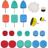 SI FANG 22 Pcs Mini Buffing Polishing Pads Kit, Car Details Mini Polisher Foam Pads for Drill Rotary Tool Buffer Tight Area Detailing Paint Polish Waxing & Glaze, Interior Headlight Door Handles