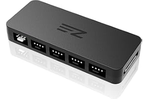 EZDIY-FAB PWM Fan Hub Controller/Splitter for 4-Pin & 3-Pin PC Cooling Fans, SATA Power, Only Use One MB Header