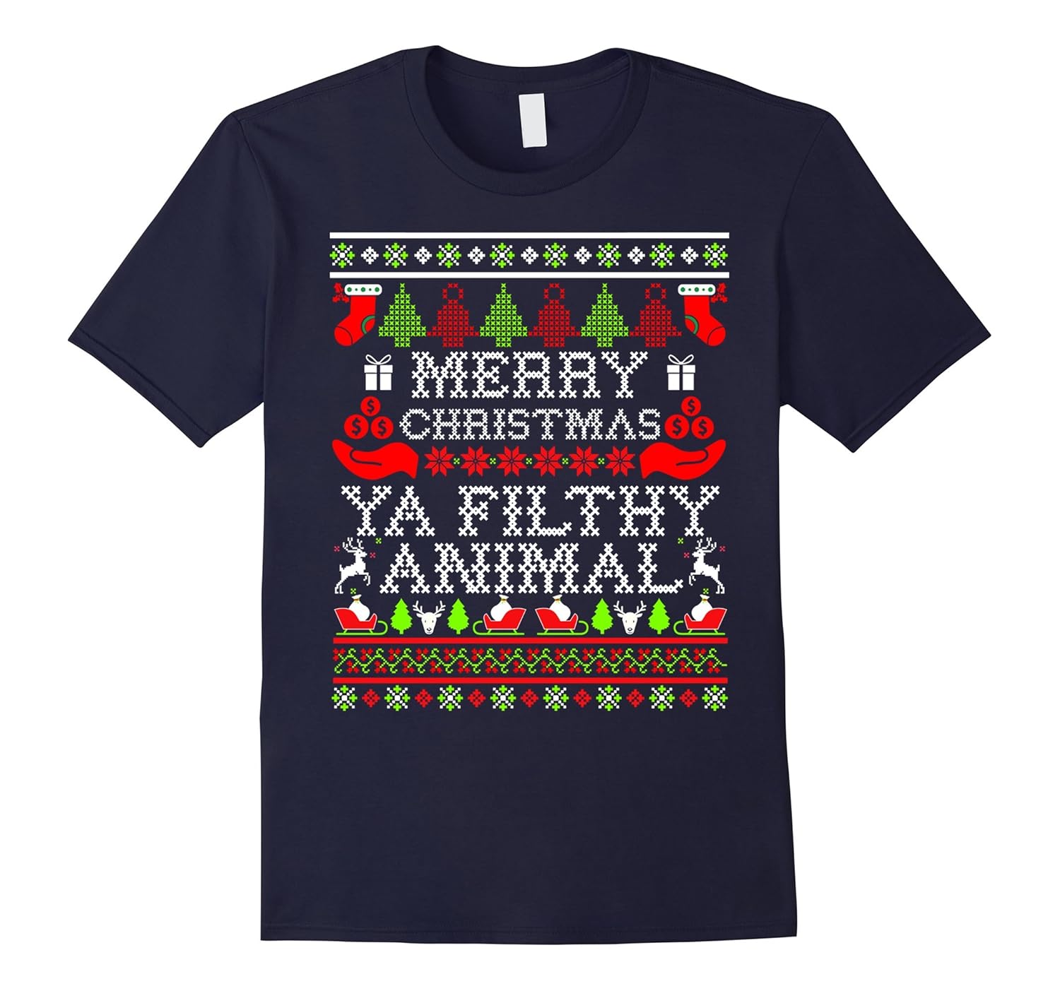 Christmas T-shirt - Merry Christmas Ya Filthy Animal-ANZ