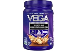 Vega Nut Butter Shake, Peanut Butter and Banana (13 Servings) Vegan Protein Powder, 20g Protein, Real Food Ingredients, No Ad