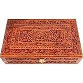 FORESTIS GALLINARIA Rosewood Decorative Wooden Carved Jewelry Box, Kit, Vanity, Chest, Trinket, Organizer For, Men, Women, Gold, Cash, Money, Storage, Multipurpose Keepsake, Gift (10x6 Inches, Dome)