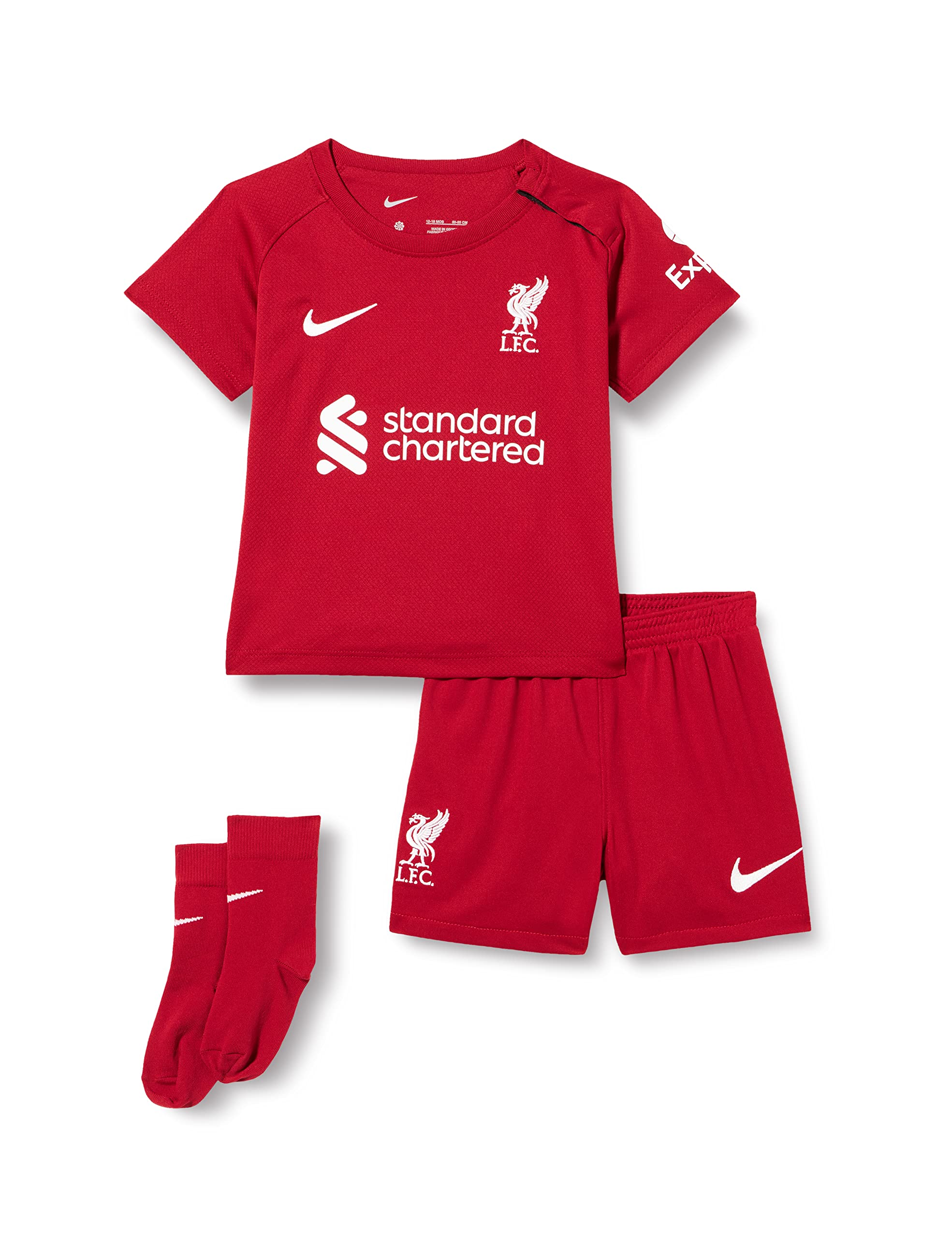 Liverpool F.C. Unisex 2022/23 Season Official Home Game Kit, Tough Red/White, 6-9M — image 1