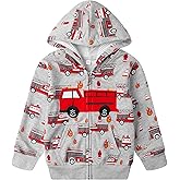 Akyzic Baby Boys Zip Up Hoodie Toddler Boys Jacket Cartoon Winter Long Sleeve Hooded Sweatshirt Tops Fall Coat Kids 2-7 Years