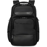 Targus 15-16 Inch Heritage Luxe Backpack, Professional Laptop Backpack with Padded Laptop Compartment, Ergonomic Shoulder Straps, Water-Resistant Fabric, Spacious Storage, Black (TBB656GL)