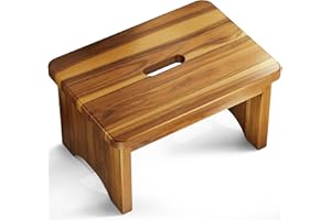 FANATU Wooden Step Stool, 9'' One Step Stool for Adults, Wooden Beside Step with 550 Lbs Load Capacity, Heavy Duty/Portable/Nonslip/Durable Construction Safe Step for Bedroom/Kitchen