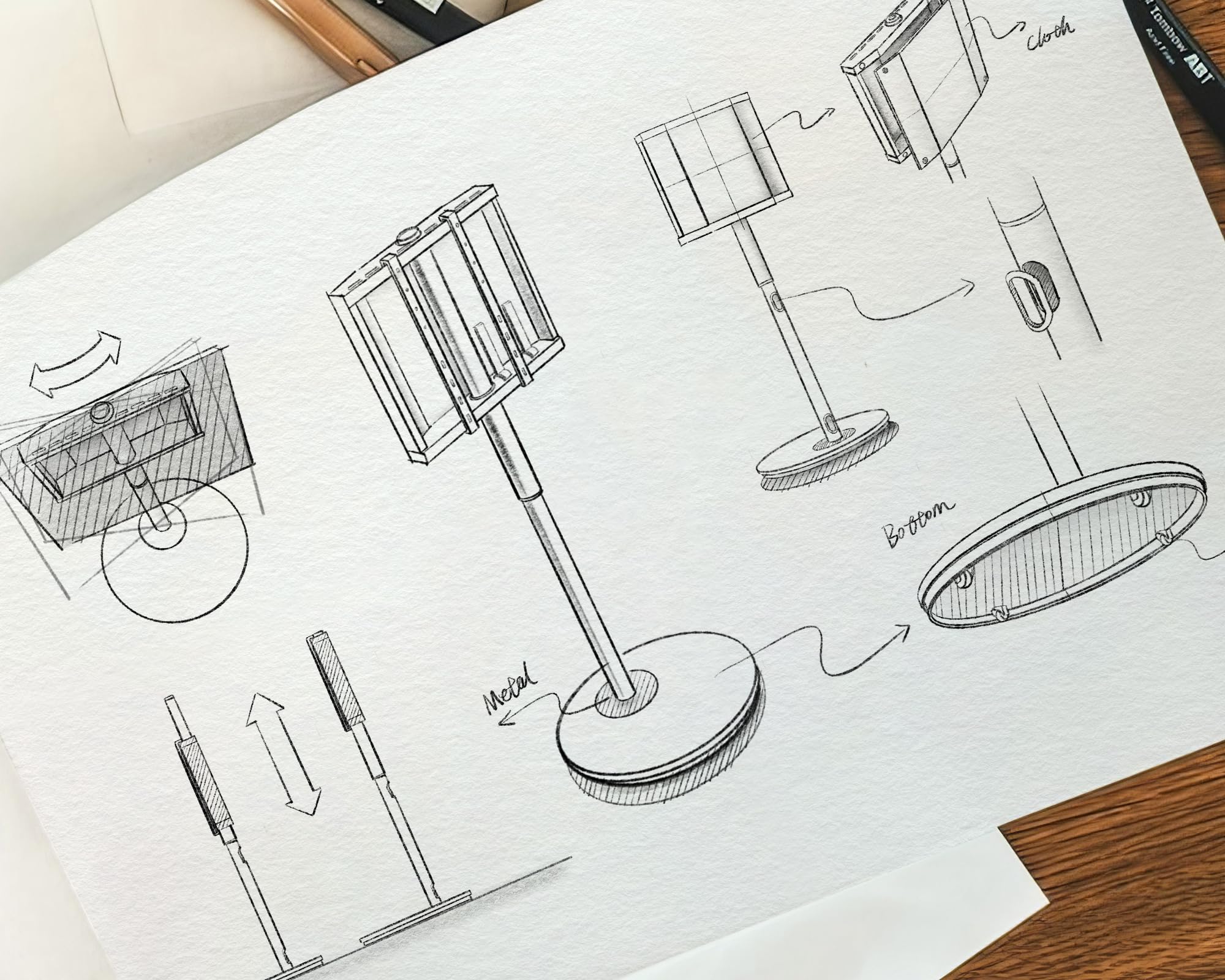 FITUEYES Design TV Ständer Rollbar für 24-48 Zoll Fernseher Mobiler TV Standfuss höhenverstellbar Modern minimalistisch Fernsehständer für Wohnung Büro Heim 9