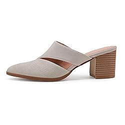 Syktkmx Womens Cutout Backless Chunky Stacked Mules