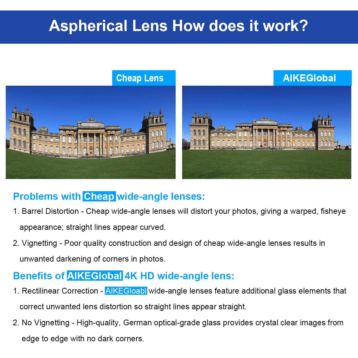 iPhone Camera Lens Universal - 2 in 1 110°Wide Angle Aspherical Lens & 15X Macro Lens, Clip on Cell Phone Lens Kit for iPhone 7/7 Plus/6s/6s Plus/6/5, Samsung & More, No Distortion, Buy 1 Get 1 Free