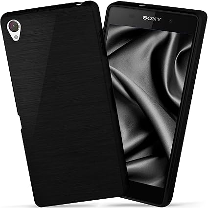 moex Sony Xperia Z2 | Hülle Silikon Schwarz Brushed Back-Cover TPU Schutzhülle Ultra-Slim Handyhülle für Sony Xperia Z2 Case 