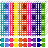 3000 PCS 1/2 Inch Colored Dot Stickers Round Color Coding Labels Circle Dots Labels Price Stickers Polka Circle Dots Sticker Label Sticker for Office, Classroom, Papers Etc