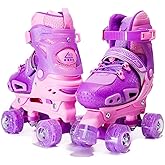 LKD Roller Skates for Kids Girls Boys 4 Size Adjustable Kids Roller Skates with Wheels for Children, Teens, Beginner & Advance, Indoor Outdoor