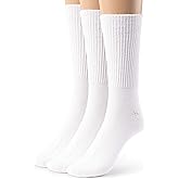 Silky Toes Mens Bamboo Non binding Diabetic Sock Seamless Soft Crew Socks For Men, Available In Plus Sizes | 3 or 6 Pk