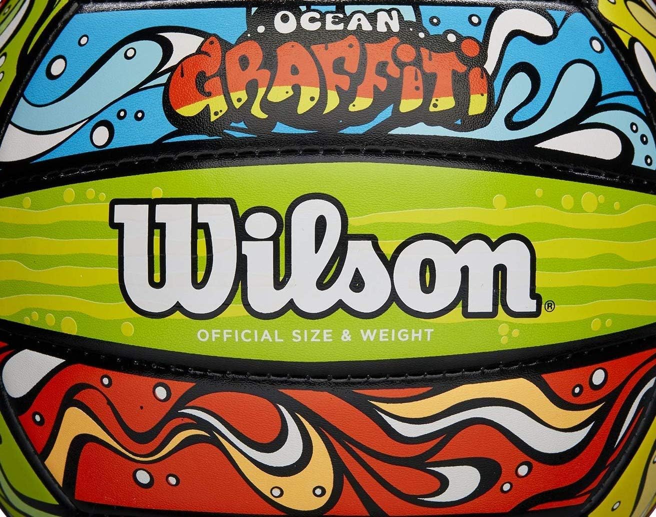 Wilson Graffiti Volleyball - Green/Orange/Blue (WTH40119ID) : Sports & Outdoors