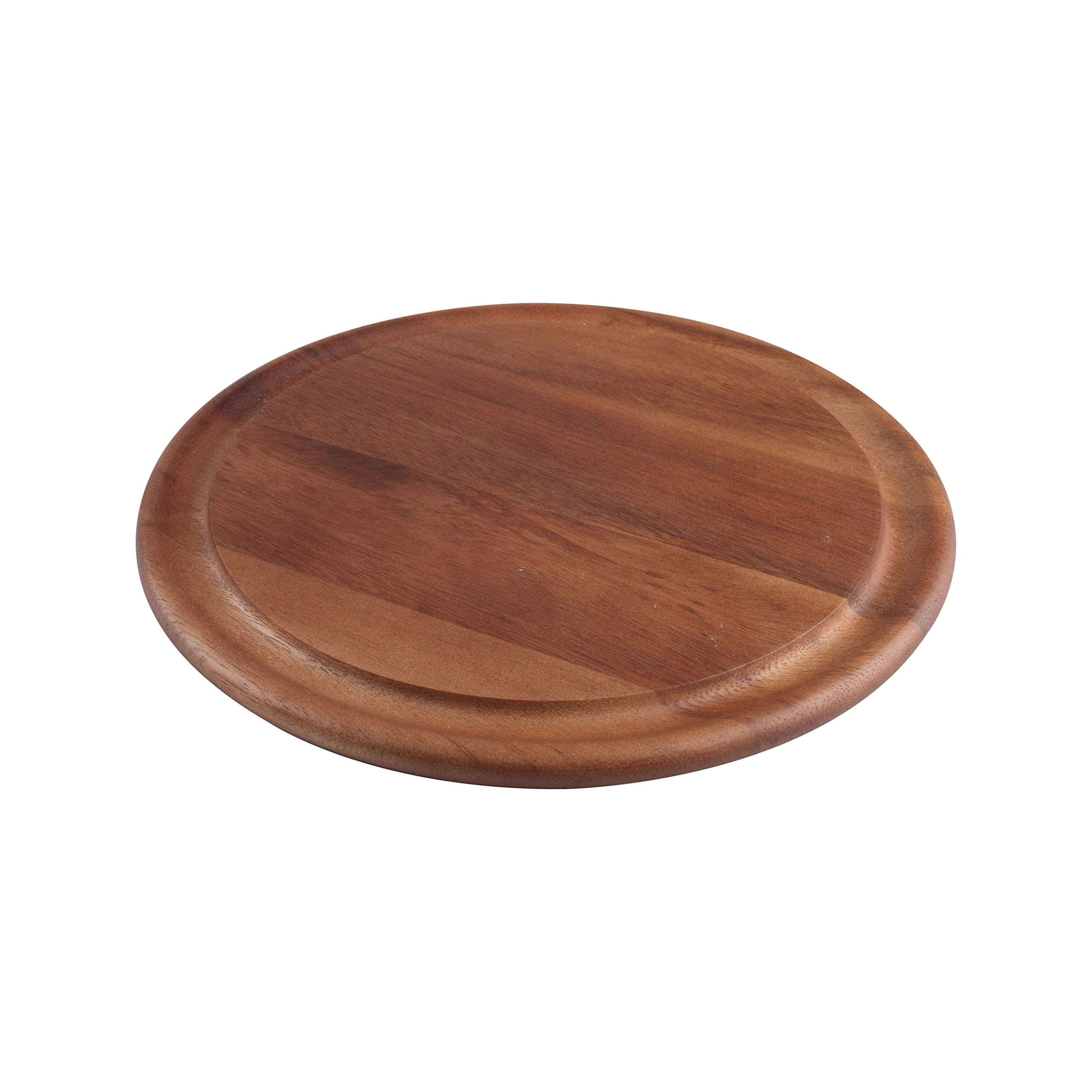 T&G 10955 Tuscany Round Chopping Board with Groove in Acacia, 29.4 x 1.5 cm, Brown
