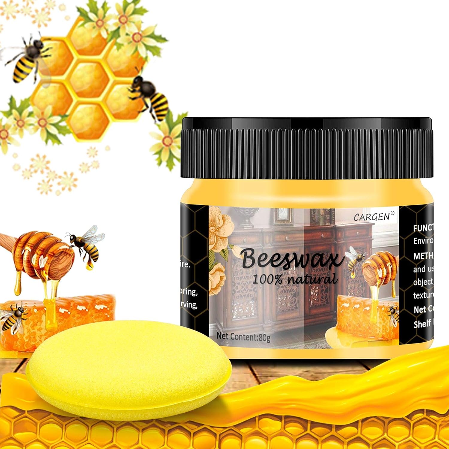Beeswax Furniture Polish, Wood Seasoning Beeswax for