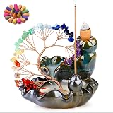 XIANNVXI 7 Chakra Crystal Tree Backflow Incense Burner with 30 Cones view 1