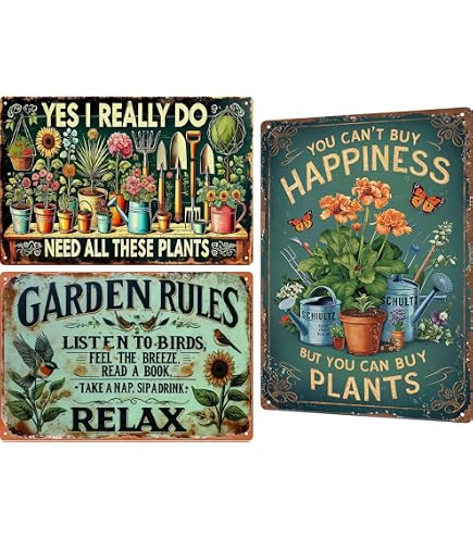 Amazon.com: Garden Signs Vintage Metal Sign, Retro Garden Signs