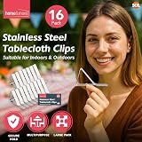 SOL 16pk Stainless Steel Table Cloth Clips Windproof Outdoor Clamp Set view 3