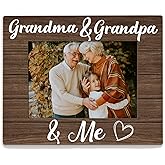 Beliran Grandma and Grandpa Picture Frame 5x7, Grandparents Photo Frame, Christmas Birthday Gift for Grandparents from Grandkids, Grandma and Grandpa and Me Wooden Picture Photo Frames for Home Decor