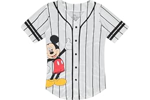 Disney Ladies Mickey Mouse Fashion Shirt - Mickey & Minnie Mouse Baseball Jersey Mickey Mouse Button Down Baseball Jersey