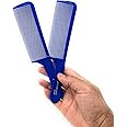 Styling Gear 400 Barber Combs - Clipper Comb for Cutting, Flexible Styling, Blending Fades - Men's Flattop Combs 2 Pcs. (Blue)