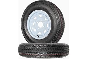 eCustomrim 2-Pack Trailer Tire On Rim ST175/80D13 175/80 D 13 Load Range C 4 Lug White Spoke Wheel - 2 Year Warranty w/Free Roadside
