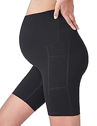 POSHDIVAH 2PCS Black Women's Maternity Yoga Shorts