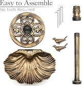CHRISTOW Clam Shell Bird Bath Resin Bronze 80x50x38cm Garden Decor view 5