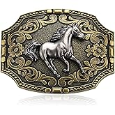BBOTEN Western Cowboy Belt Buckle for Men Women, Solid Metal Vintage Rodeo Horse Belt Buckles Mens Jean's Accessory