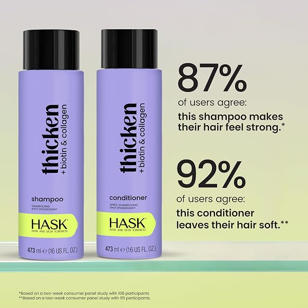 HASK SHAMPOO + CONDITIONER SET | COLOR SAFE, SULFATE-FREE, PARABEN-FREE, GLUTEN-FREE, CRUELTY-FREE | 16OZ EACH, 2 PACK
