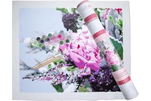 Pink Picasso Kits Botanical Floral Paint by Number for Adults | DIY Canvas Painting Kits Color by Numbers Drawing Arts and Crafts As Seen On Shark Tank | Bashful Botanical 16x20 - Paint Kit Set