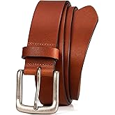 WOLFANT Full Grain Leather Casual Work Belts for Men,100% Italian Real Solid Leather
