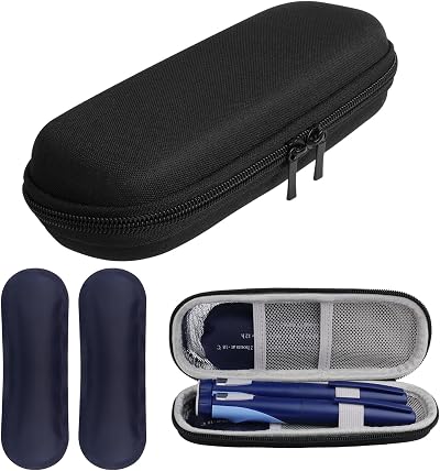 ACWOO Insulin Cooler Travel Case with 2 Ice Packs Portable Medicine Bag
