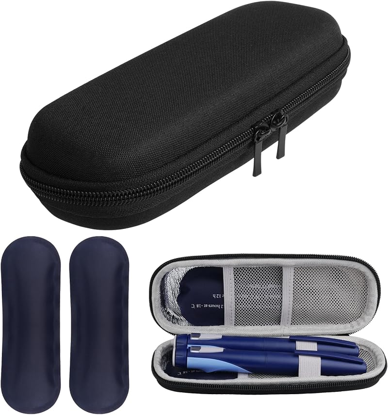ACWOO Insulin Cooler Travel Case with 2 Ice Packs Portable Medicine Bag