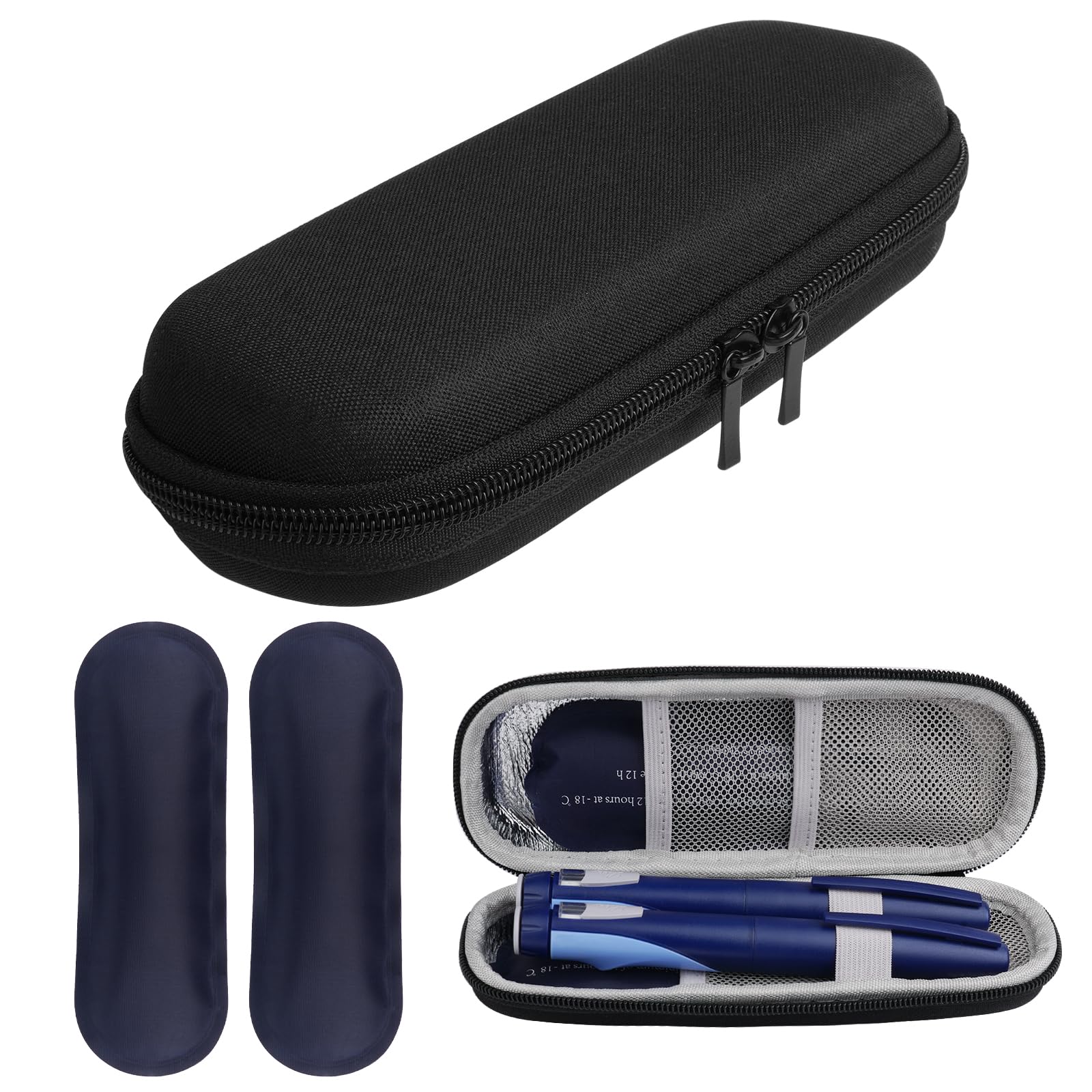 ACWOO Insulin Cooler Travel Case With 2 Ice Packs - Portable Medicine Cooler for Diabetic Supplies, Insulin Pen Storage and Small Travel Pack