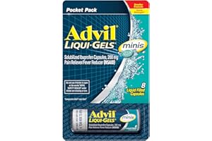 Advil Liqui-Gels minis Pain Reliever and Fever Reducer, Pain Medicine for Adults with Ibuprofen 200mg for Pain Relief - 8 Liquid Filled Capsules